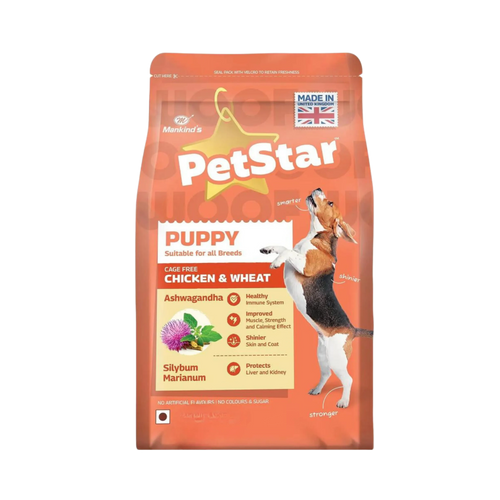 PETSTAR PUPPY CHIC & WHEAT DRY FOOD (M) 3KG