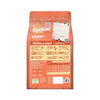 PETSTAR PUPPY CHIC & WHEAT DRY FOOD (M) 3KG