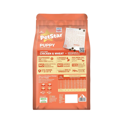 PETSTAR PUPPY CHIC & WHEAT DRY FOOD (M) 3KG