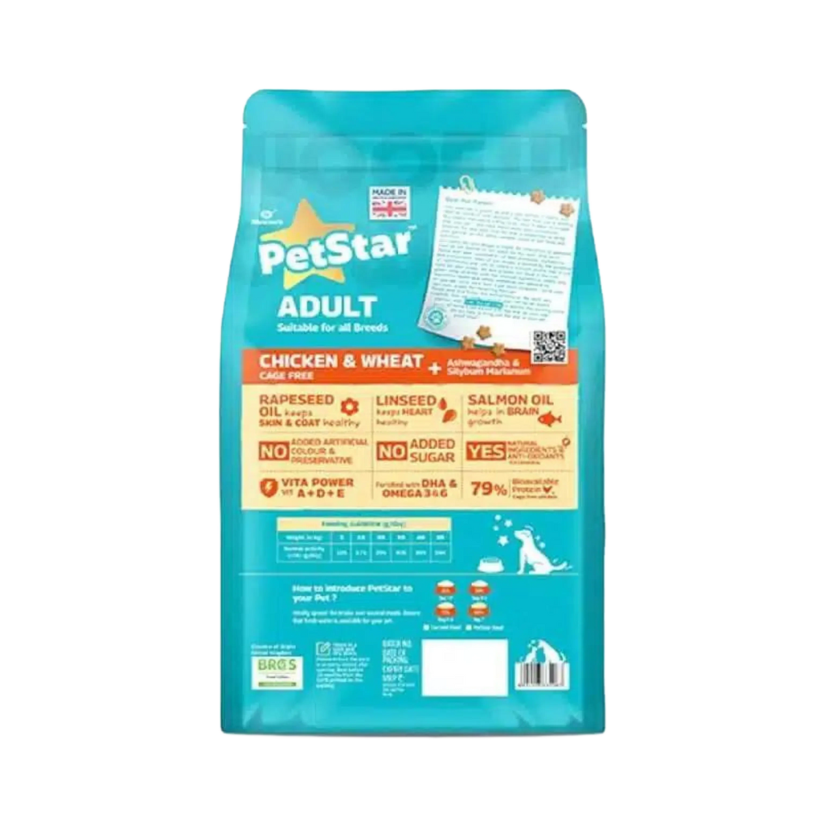 PETSTAR ADULT CHIC & WHEAT DRY FOOD (M) 3KG