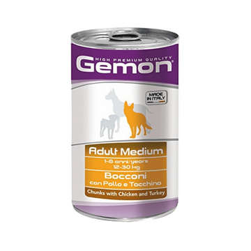 GEMON CHUNKS ADULT & MEDIUM WITH CHI & TURKY CAN - Animeal