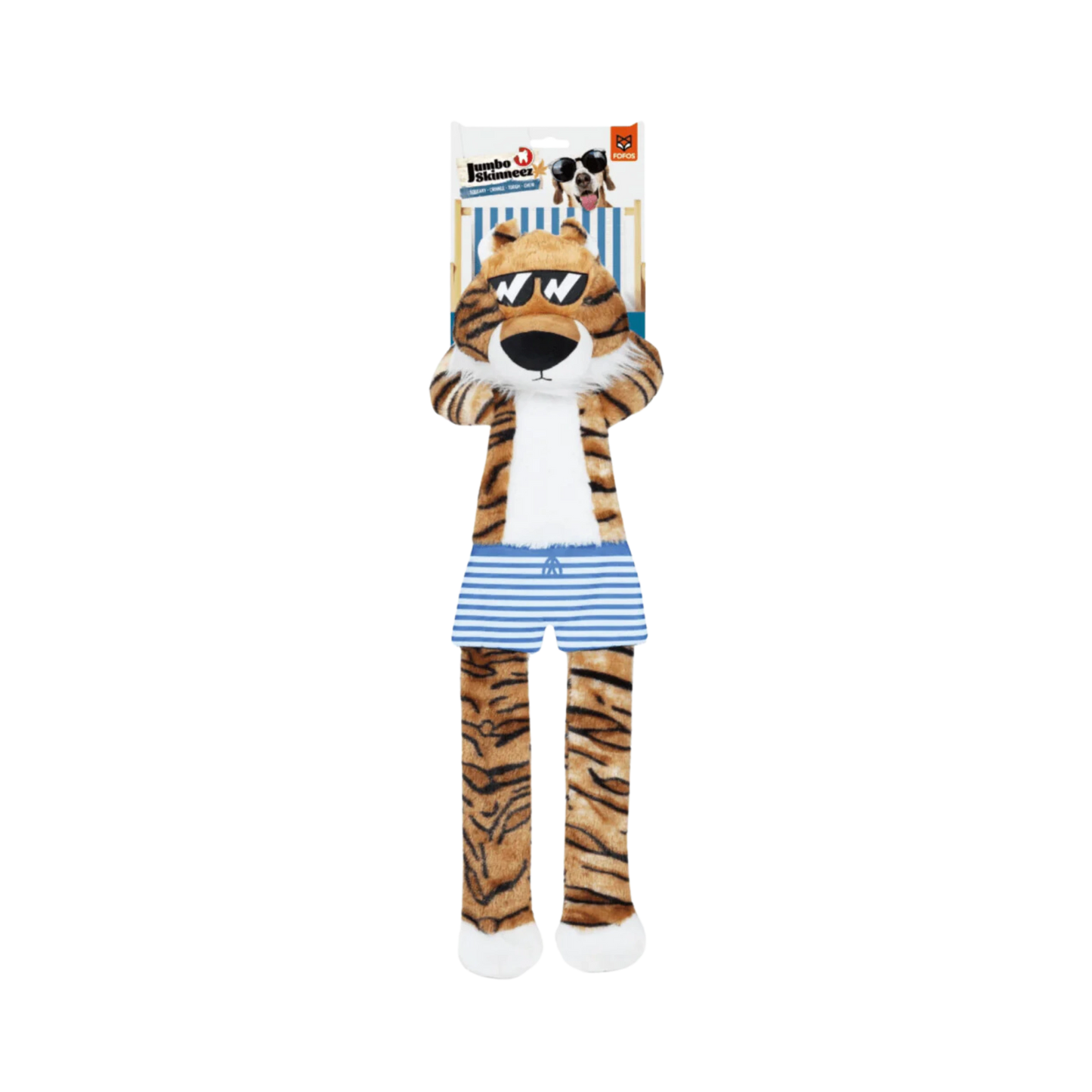 FOFOS SAFARI FLAP TIGER DOG TOY (L) - Animeal