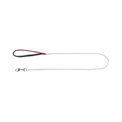 TRIXIE CHAIN LEASH WITH LYLON HAND LOOP RED 4MM