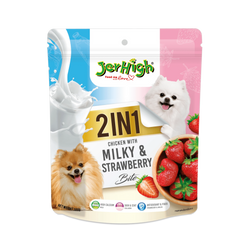 JERHIGH MILKY & STAWBERRY 2IN1 TREAT 380GM