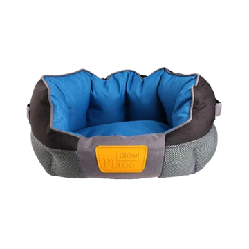 GIGWI PLACE SOFT BED GREY & BLUE (M) - Animeal