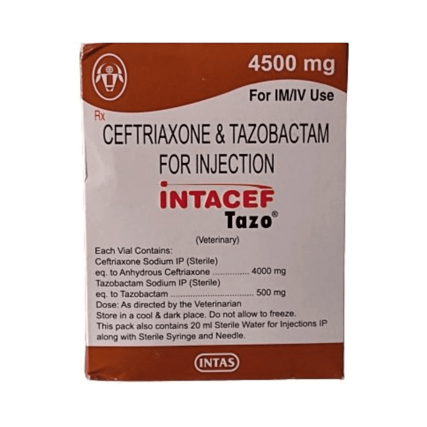 INTACEF TAZO 4500MG INJ - Animeal