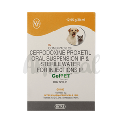 Intas Cefpet Cefpodoxime Dry Syrup for Dogs and Cats, 30ml - Animeal