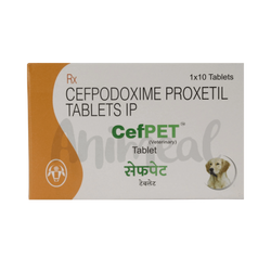 Intas Cefpet Cefpodoxime Tablets for Dogs and Cats, 10 Tablets - Animeal