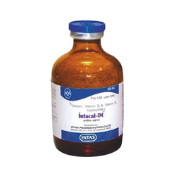 Intas Intacal-IM Calcium and Vitamin D3 Injection, 45ml - Animeal