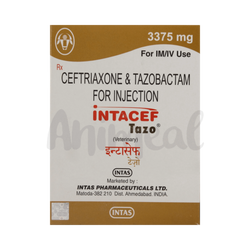 Intas Intacef Tazo 3375mg Ceftriaxone Tazobactam Injection, 1 Vial - Animeal