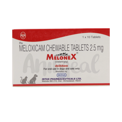 Intas Melonex 2.5mg Meloxicam Tablets for Dogs, 10 Tablets - Animeal