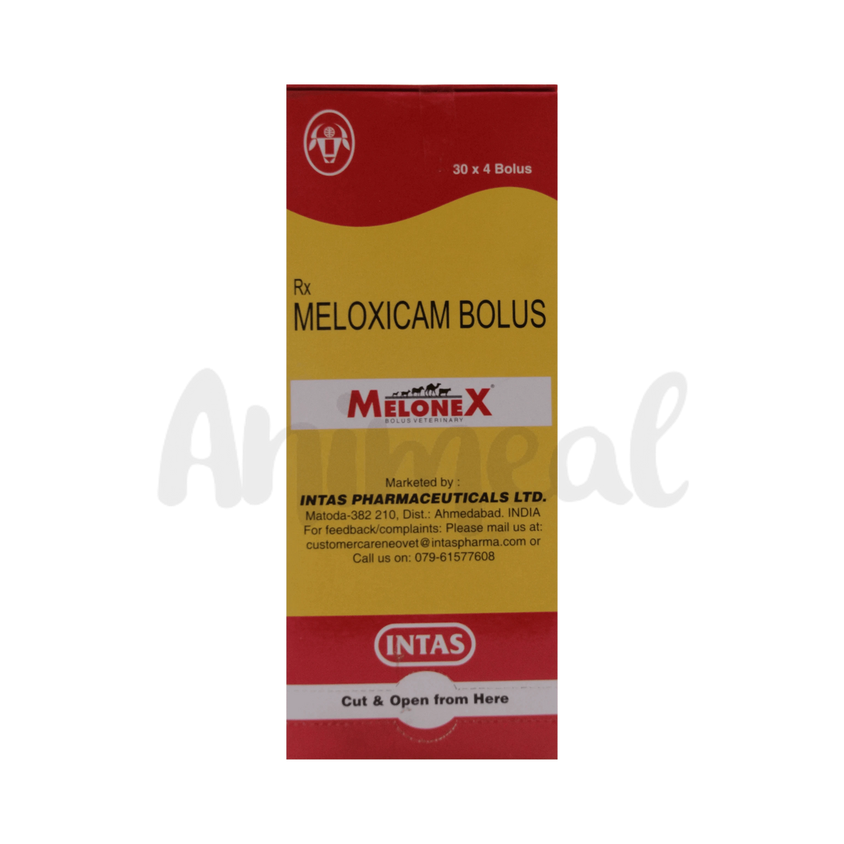 Intas Melonex Meloxicam Bolus for Cattle, 4 Boluses - Animeal