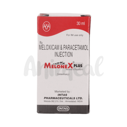 Intas Melonex Plus Meloxicam Paracetamol Injection, 30ml - Animeal