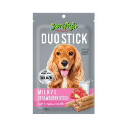 JerHigh Duo Milk with Strawberry Stick Dog Treat 50g - Animeal