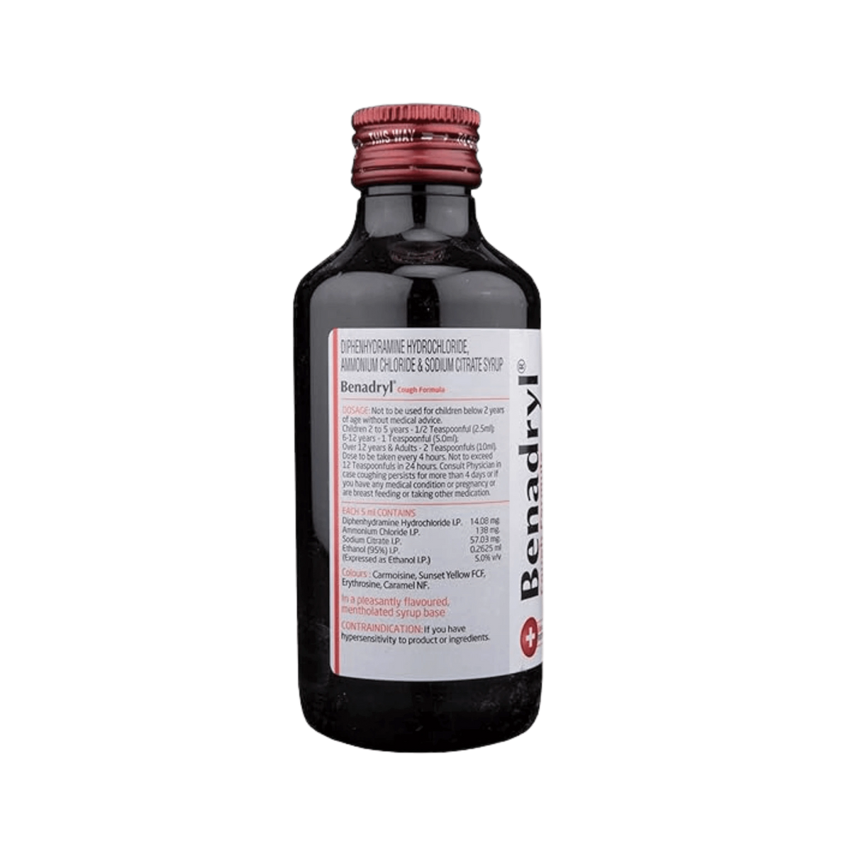 Johnson and Johnson Benadryl Cough Formula Syrup, 150ml - Animeal
