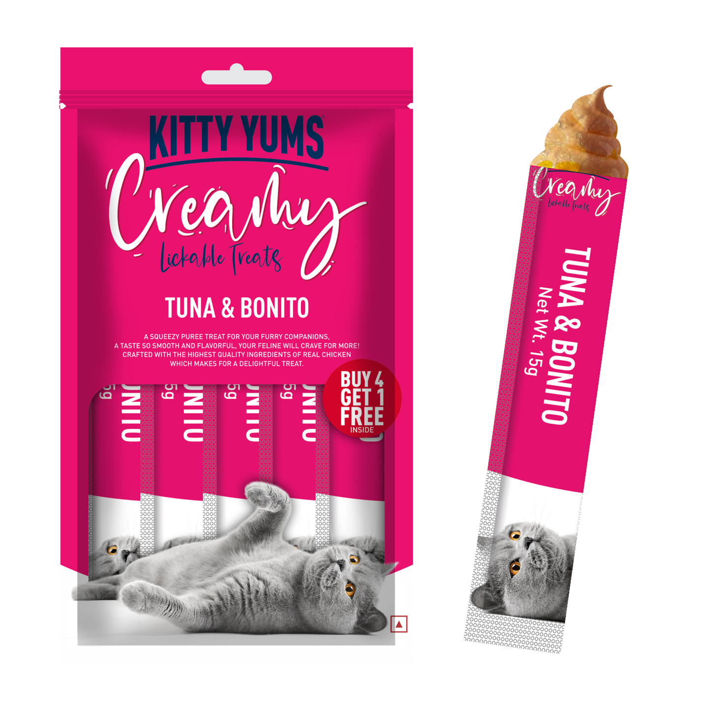 KITTY YUMS CREAMY TUNA & BONITO TREATS - Animeal