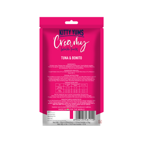 KITTY YUMS CREAMY TUNA & BONITO TREATS - Animeal