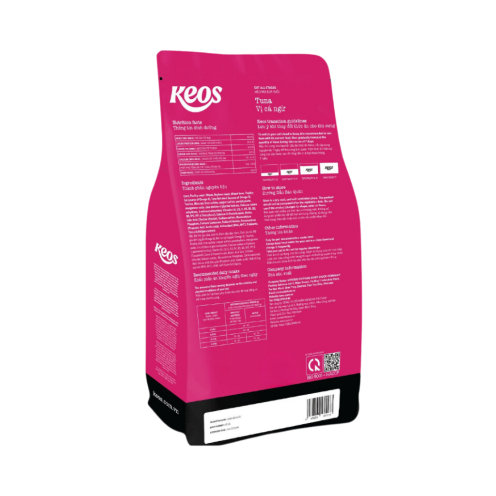 Keos Adult and Kitten Tuna Dry Cat Food, 1.5kg - Animeal