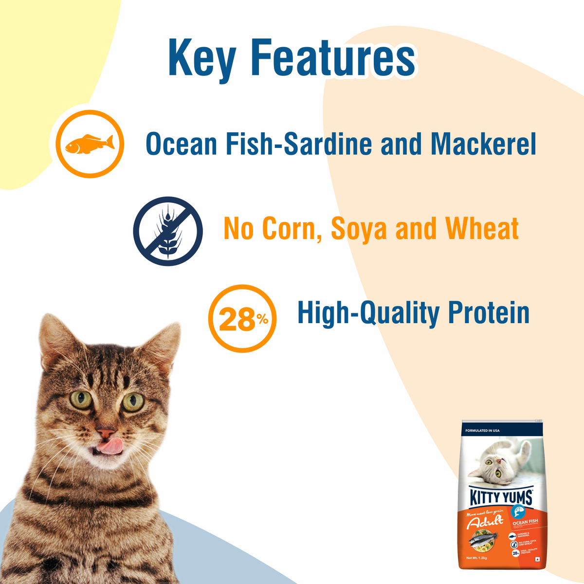 Kitty Yums Adult Dry Cat Food, 3kg - Animeal