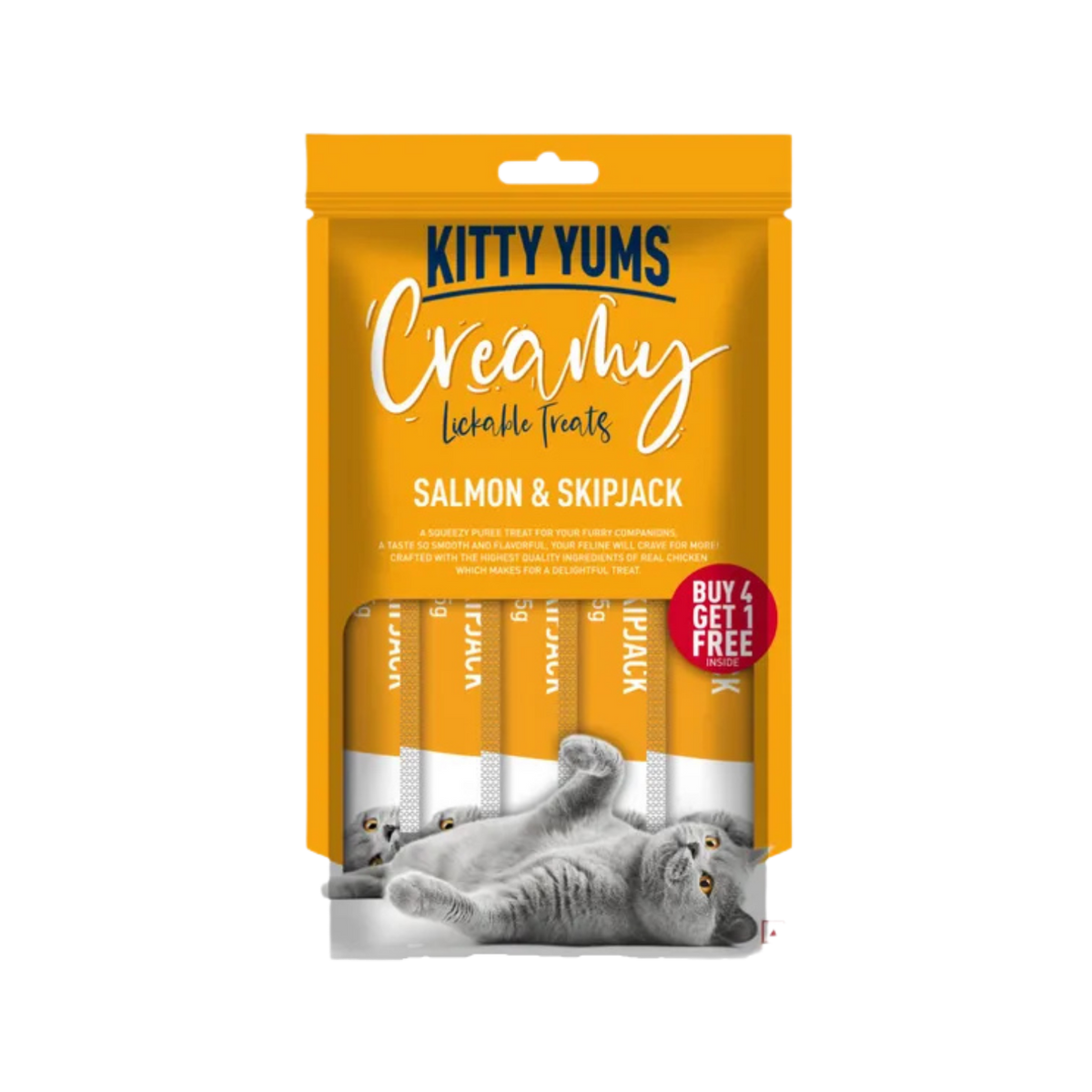 Kitty Yums Creamy Salmon and Skipjack Treats for Cats, 360g - Animeal