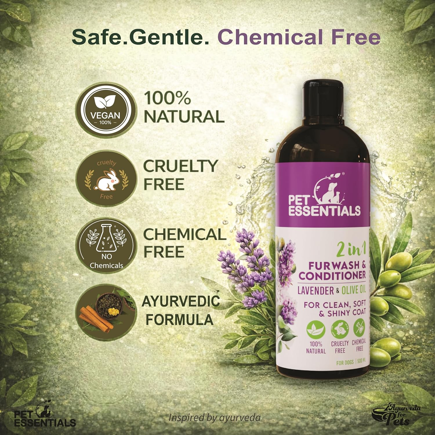LAVENDER AND OLIVE OIL FURWASH AND CONDITIONER (200ML) - Animeal