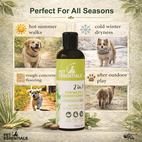 LEMONGRASS AND TULSI FURWASH AND CONDITIONER (200ML) - Animeal