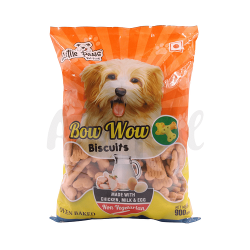 Little Paws Bow Wow Chicken and Milk Biscuits for Dogs, 900g - Animeal