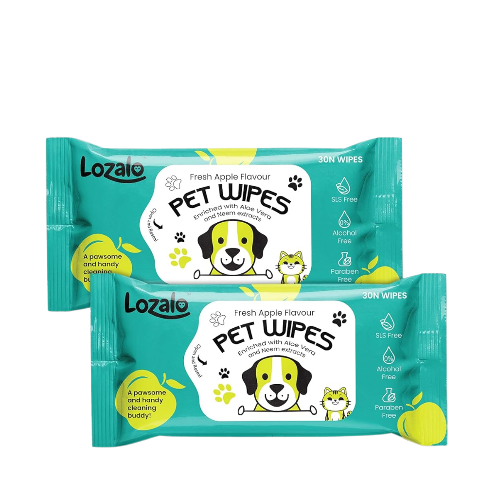 Lozalo Pet Wipes for Dogs and Cats, Small, 30 pieces - Animeal