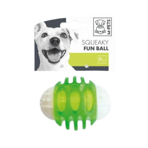 M-PETS SQUEAKY FUN BALL GREEN - Animeal