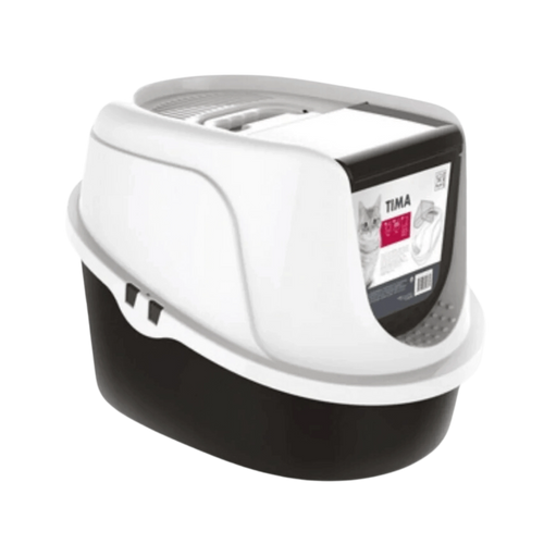 M-PETS TIMA CAT LITTER BOX BLACK AND WHITE - Animeal
