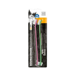 M-Pets Double Ended Toothbrush Pink & Green | 2 Pieces - Animeal