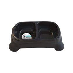 M-Pets Plastic Double Bowl for Dogs | Medium - Animeal