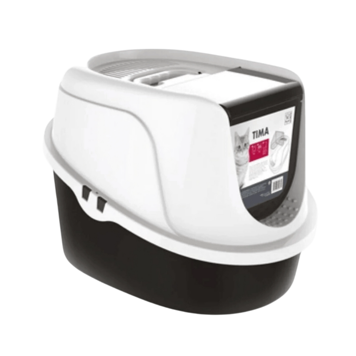 M-Pets Tima Cat Litter Box Black and White, Medium - Animeal