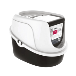 M-Pets Tima Cat Litter Box Black and White, Medium - Animeal