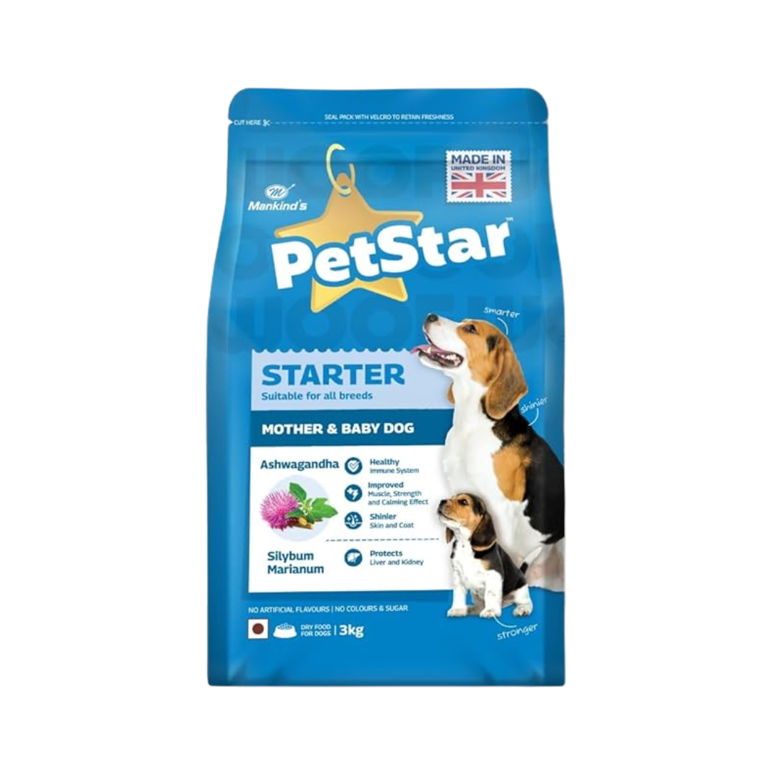 MANKIND PETSTAR STARTER DOG DRY FOOD [3 KG] - Animeal