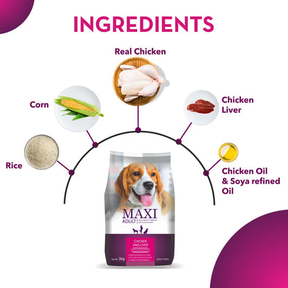 MAXI ADULT DOG CHIC & LIV DOG DRY FOOD - Animeal