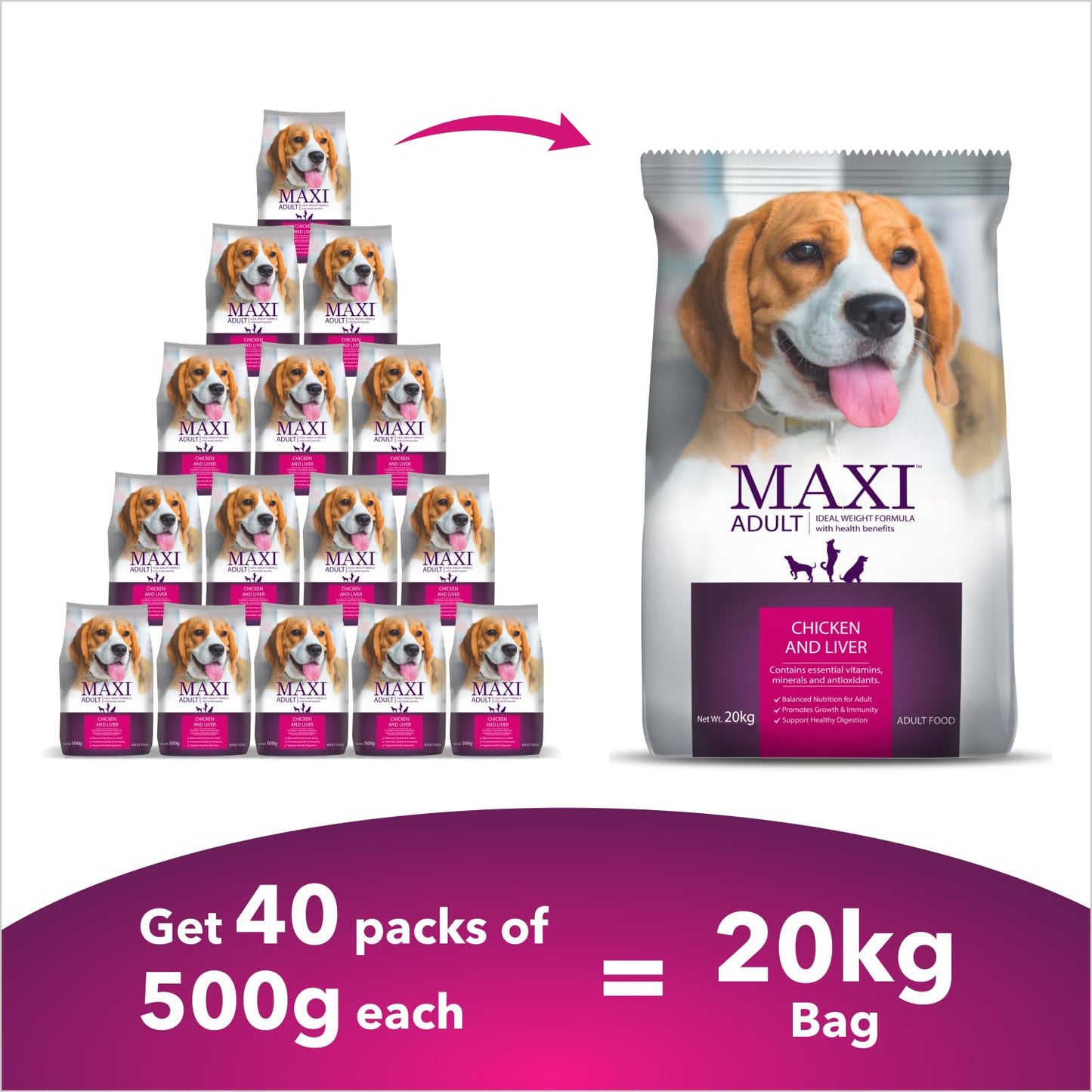 MAXI ADULT DOG CHIC & LIV DOG DRY FOOD - Animeal
