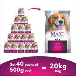 MAXI ADULT DOG CHIC & LIV DOG DRY FOOD - Animeal