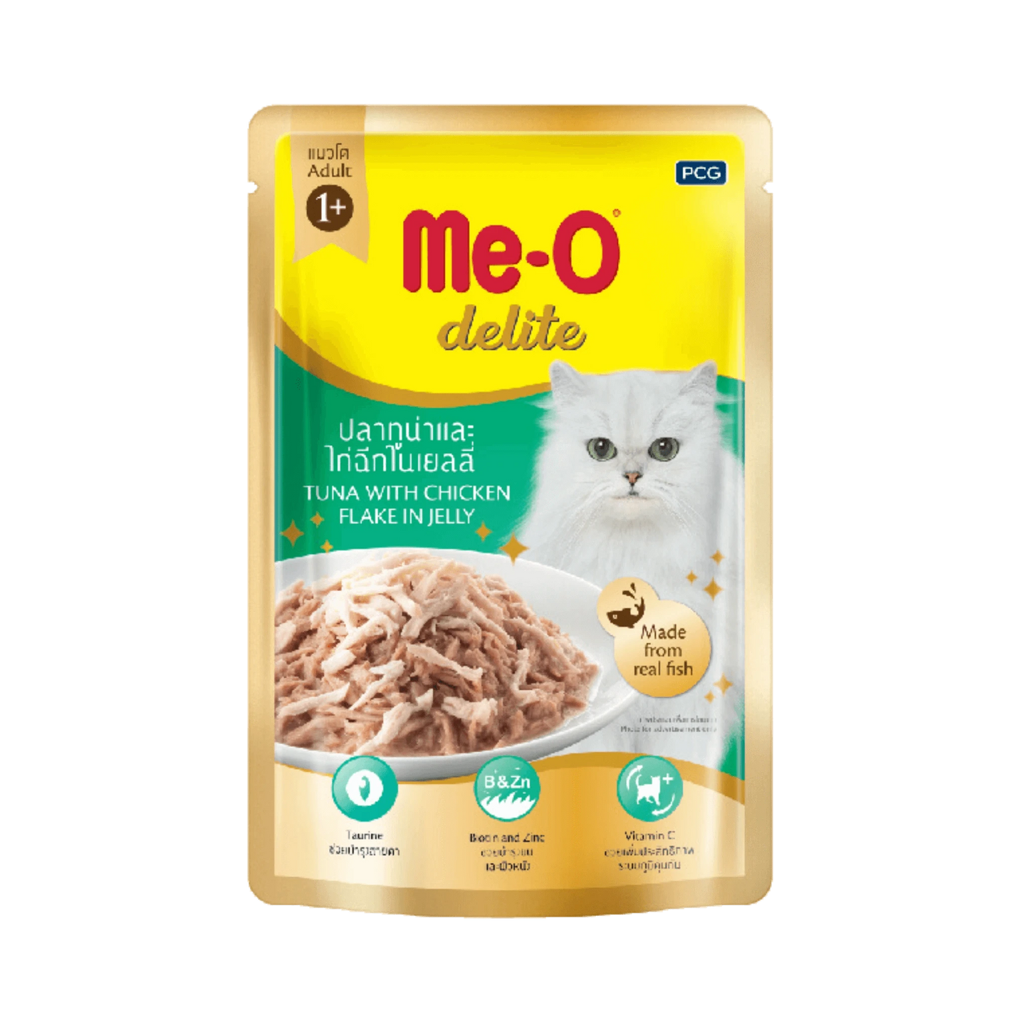 ME-O DELITE JELLY TUNA WT CHIC FLAKE [70 GM] - Animeal