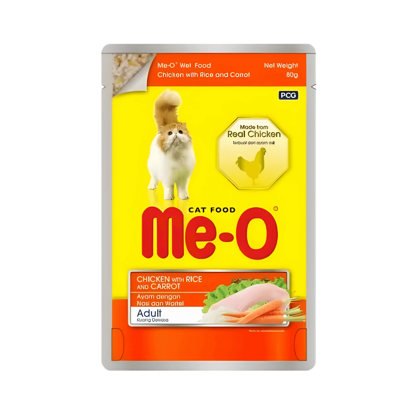 ME-O JELLY ADULT CHIC WT RICE & CARROT [80 GM] - Animeal