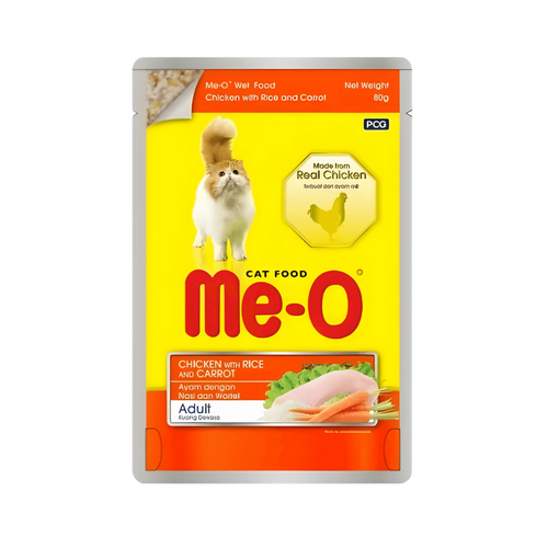 ME-O JELLY ADULT CHIC WT RICE & CARROT [80 GM] - Animeal