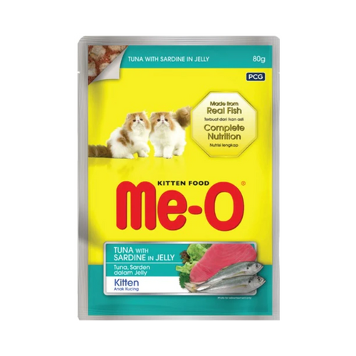 ME-O JELLY KITTEN TUNA WT SARD [80 GM] - Animeal