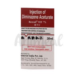 MSD Berenil RTU Diminazene Injection, 30ml - Animeal