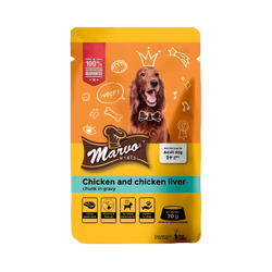 Marvo Chicken and Liver Gravy Wet Dog Food, 70g - Animeal
