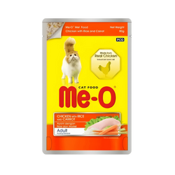 Me-O Jelly Adult Chicken with Rice and Carrot Wet Cat Food, 80g - Animeal