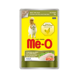 Me-O Jelly Adult Chicken with Rice and Crab Stick Wet Cat Food, 80g - Animeal