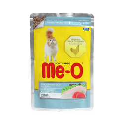 Me-O Jelly Adult Chicken with Rice and Tuna Wet Cat Food, 80g - Animeal