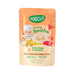 Moochie Creamy Broths Tuna and Salmon Gravy Wet Cat Food, 40g - Animeal