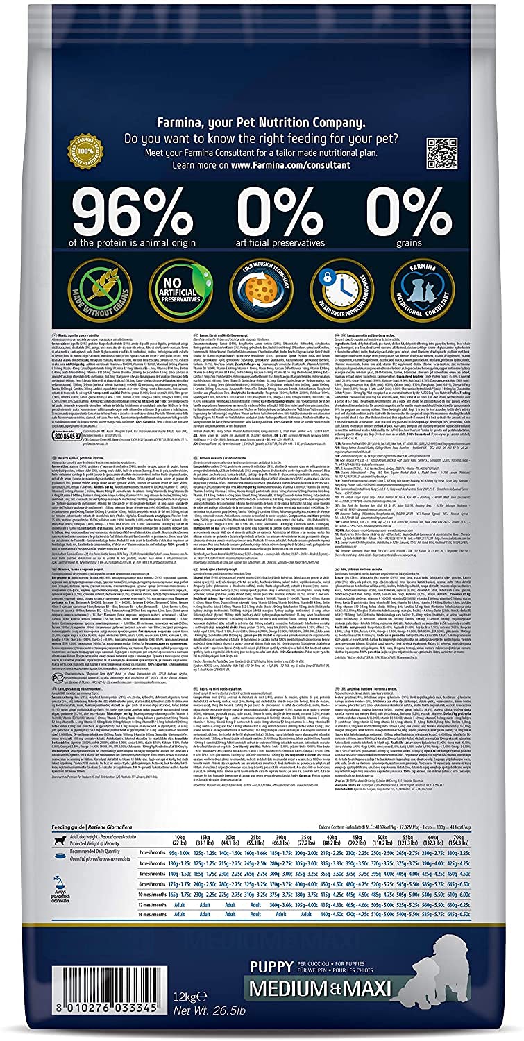 N&D GF LAMB PUP MAXI DRY FOOD [12 KG] - Animeal