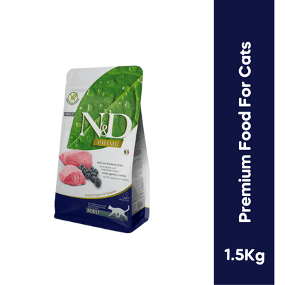 N&D PR LAMB & BLUEBERRY CAT DRY FOOD [1.5 KG] - Animeal